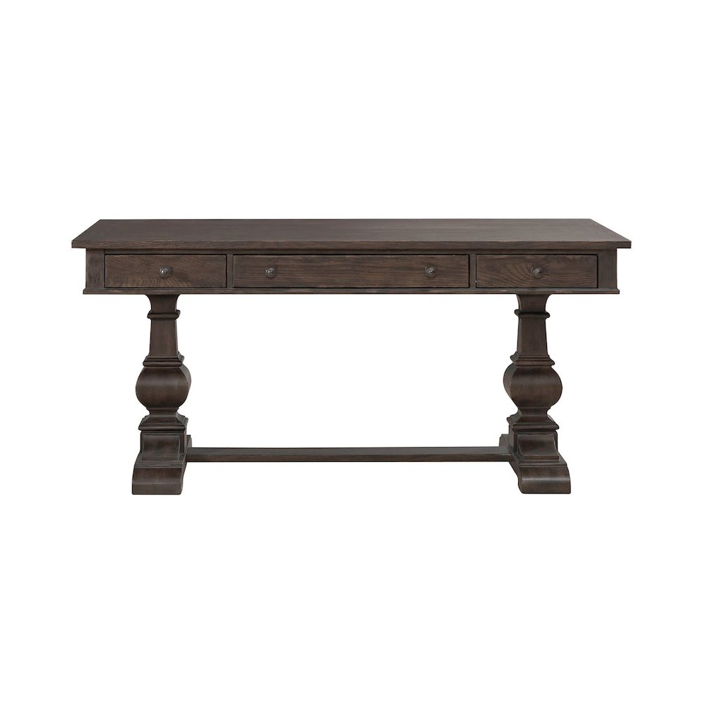 Paradise Valley Writing Desk with Keyboard Tray Home Office - Brown Oak Wood. Picture 3