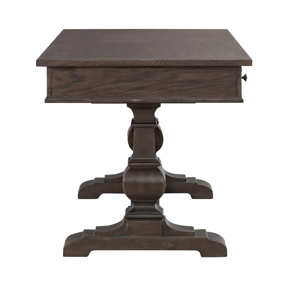 Paradise Valley Writing Desk with Keyboard Tray Home Office - Brown Oak Wood. Picture 4