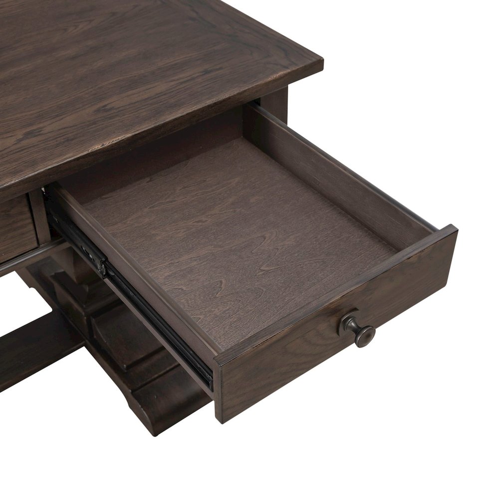 Paradise Valley Writing Desk with Keyboard Tray Home Office - Brown Oak Wood. Picture 8