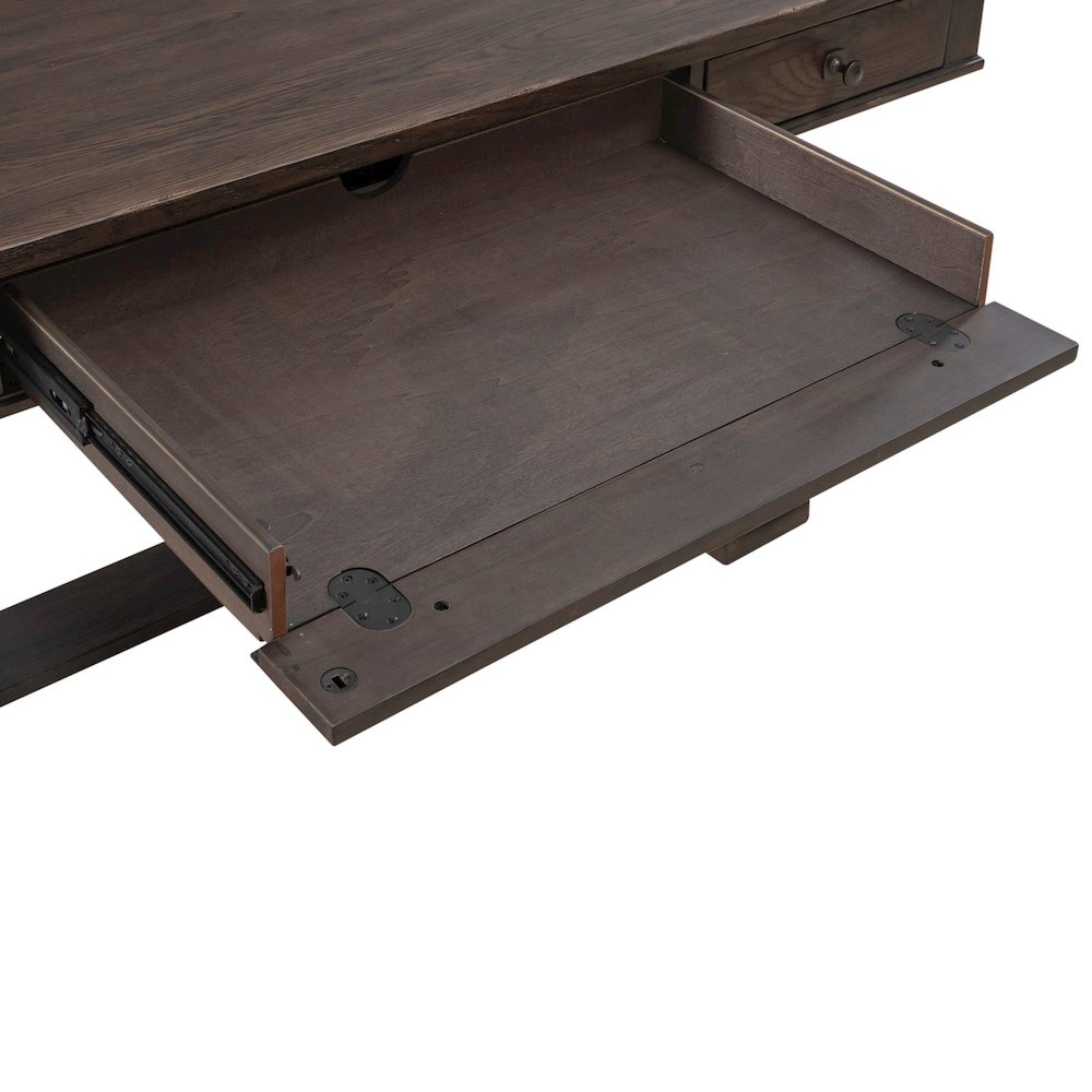 Paradise Valley Writing Desk with Keyboard Tray Home Office - Brown Oak Wood. Picture 9