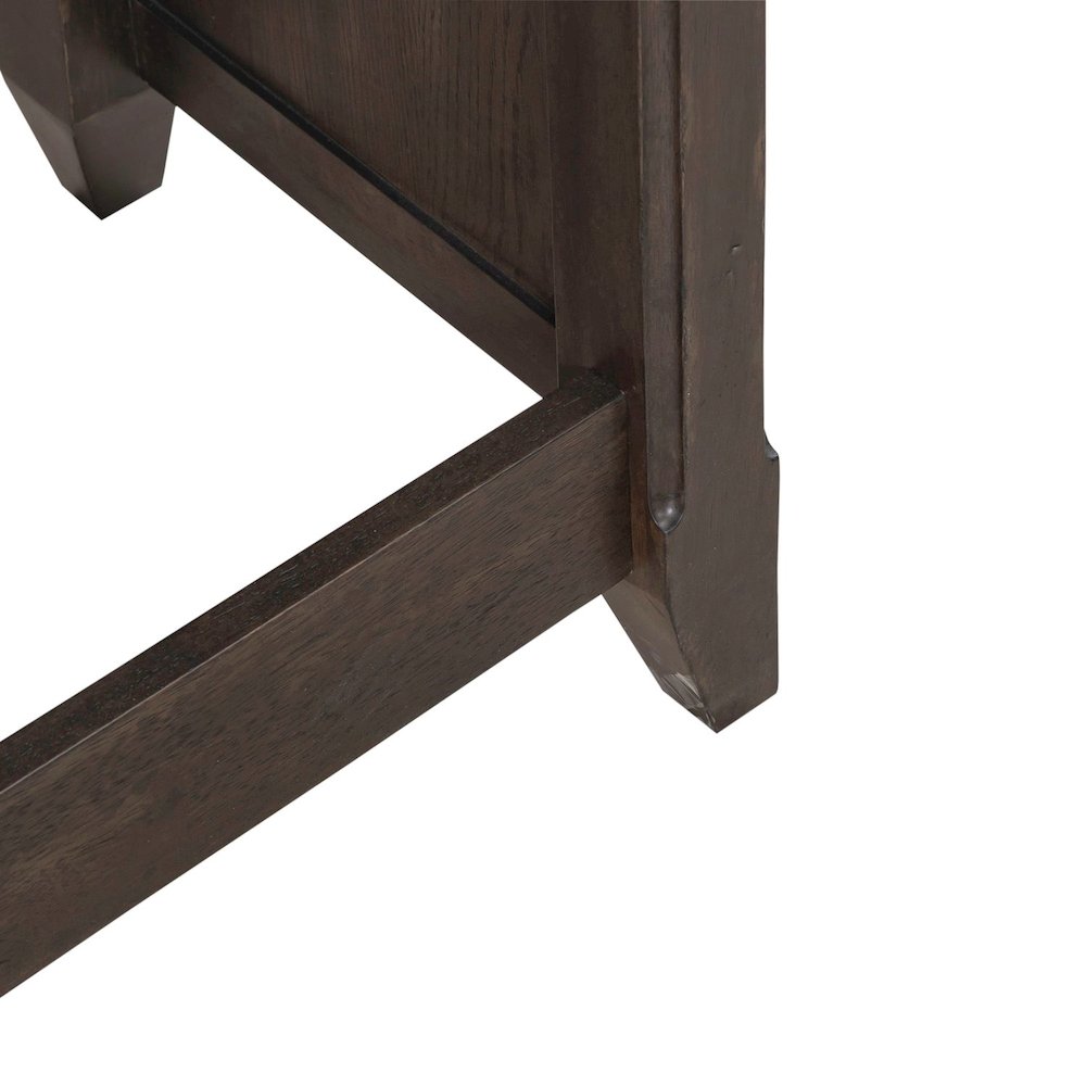 Console Bar Table Traditional - AC USB Charging Station - Saddle Brown Oak Wood. Picture 9