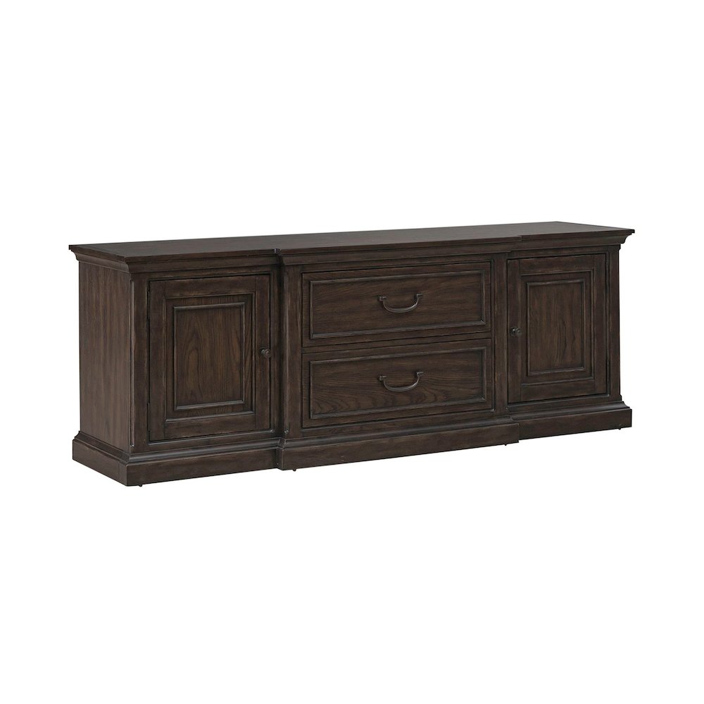 Paradise Valley 78 Inch Entertainment Console for Living Room - Saddle Brown. Picture 8