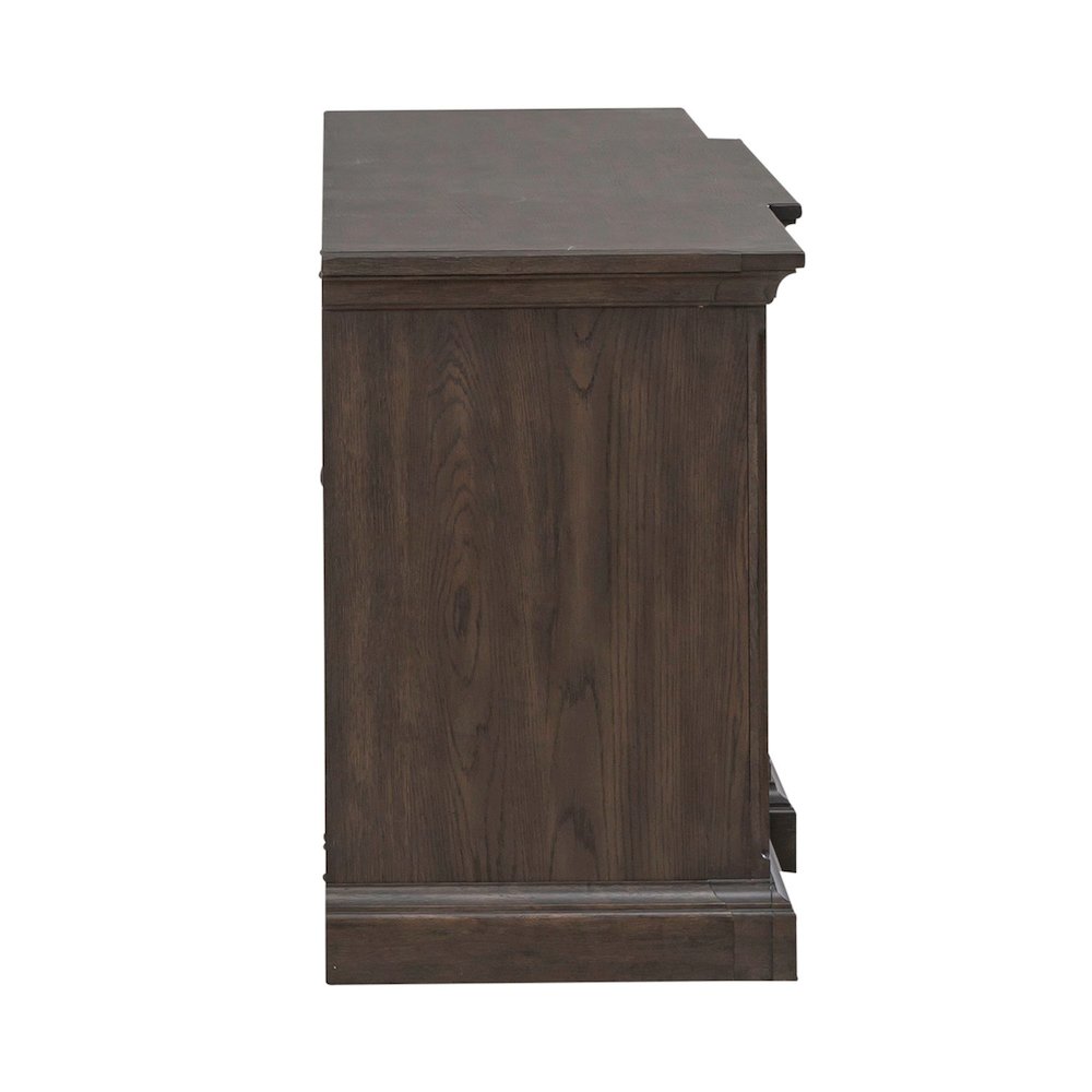 Paradise Valley 78 Inch Entertainment Console for Living Room - Saddle Brown. Picture 1
