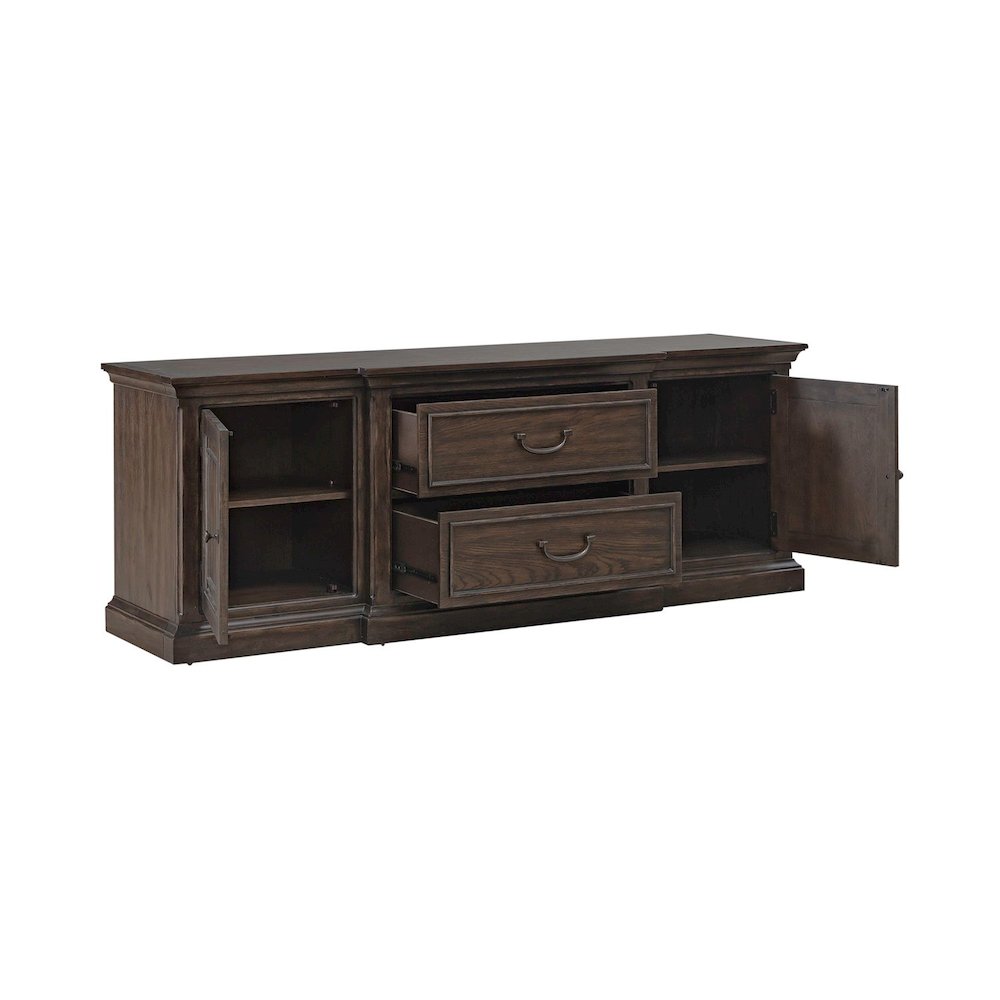 Paradise Valley 78 Inch Entertainment Console for Living Room - Saddle Brown. Picture 4