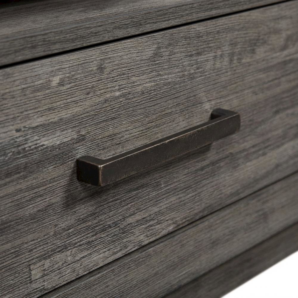 Contemporary Driftwood Gray TV Console in Solid and Manufactured Wood. Picture 5