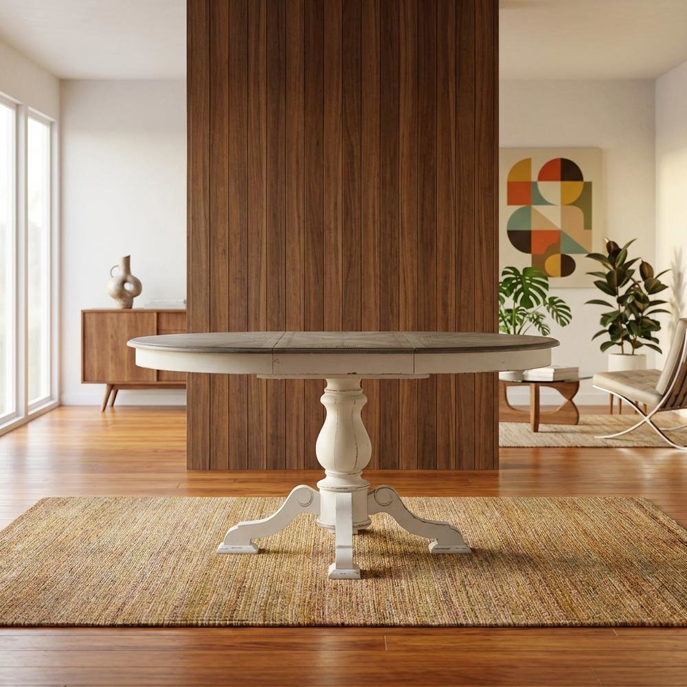 White, Pedestal Table, Pedestal Base, Quality Build. Picture 3
