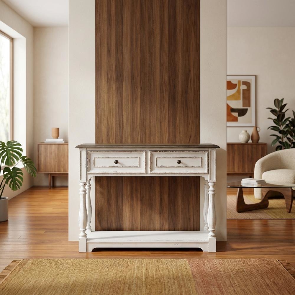 White, Console Table, Quality Build, Durable Wood Frame. Picture 3