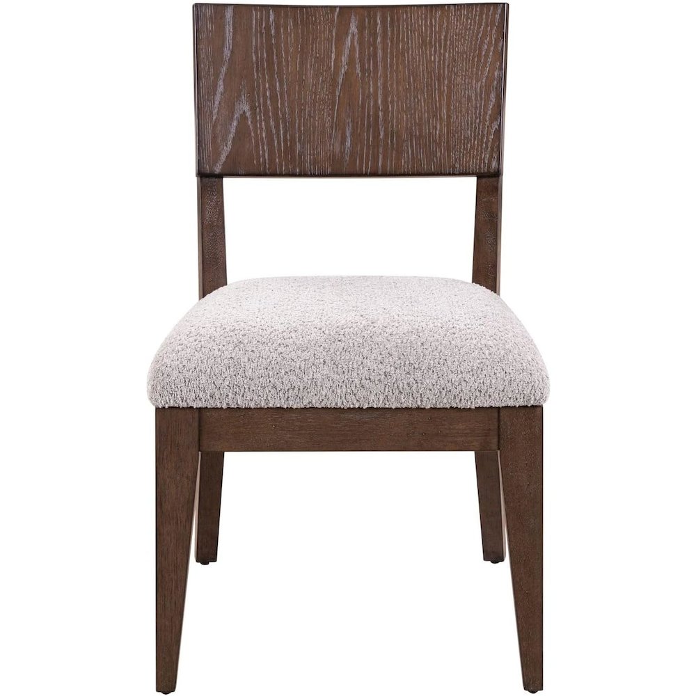 7 Piece Rectangular Table Dining Set with 6 Upholstered Chairs - Satin Espresso. Picture 8