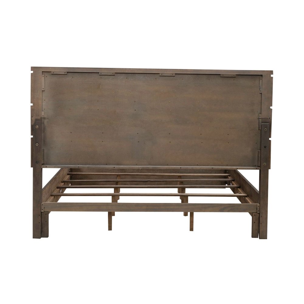 Cascade Falls Queen Panel Bed with LED Touch Light - Satin Espresso Oak. Picture 5