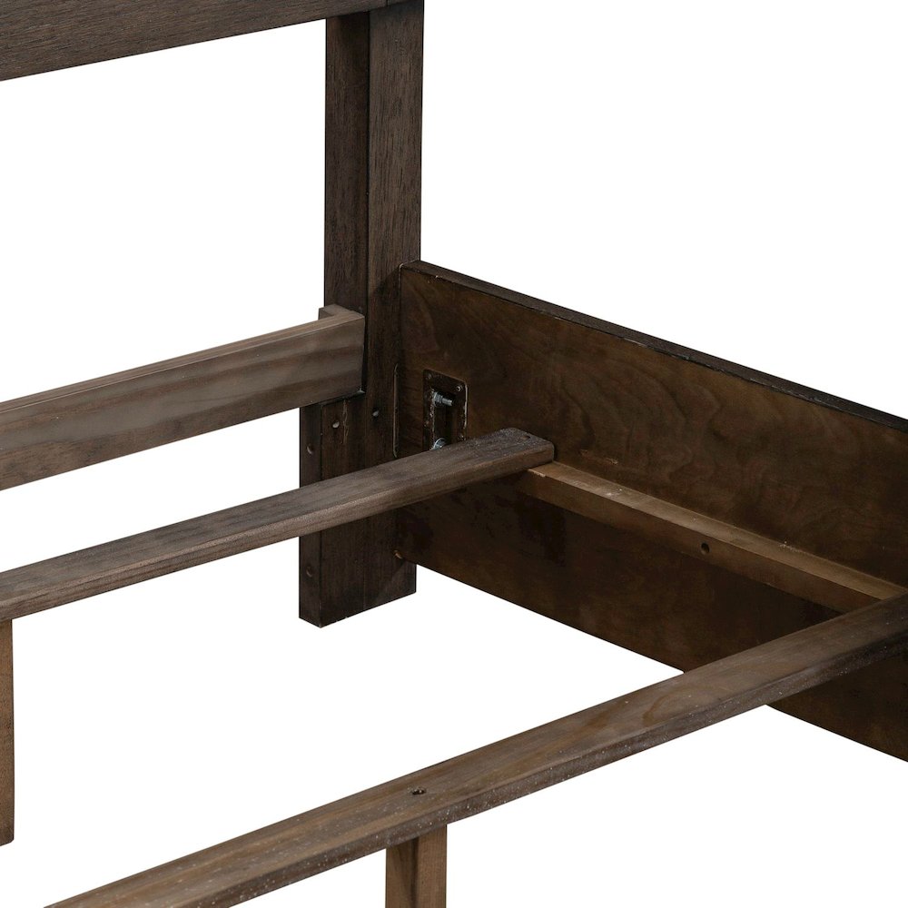 Cascade Falls Queen Panel Bed with LED Touch Light - Satin Espresso Oak. Picture 7