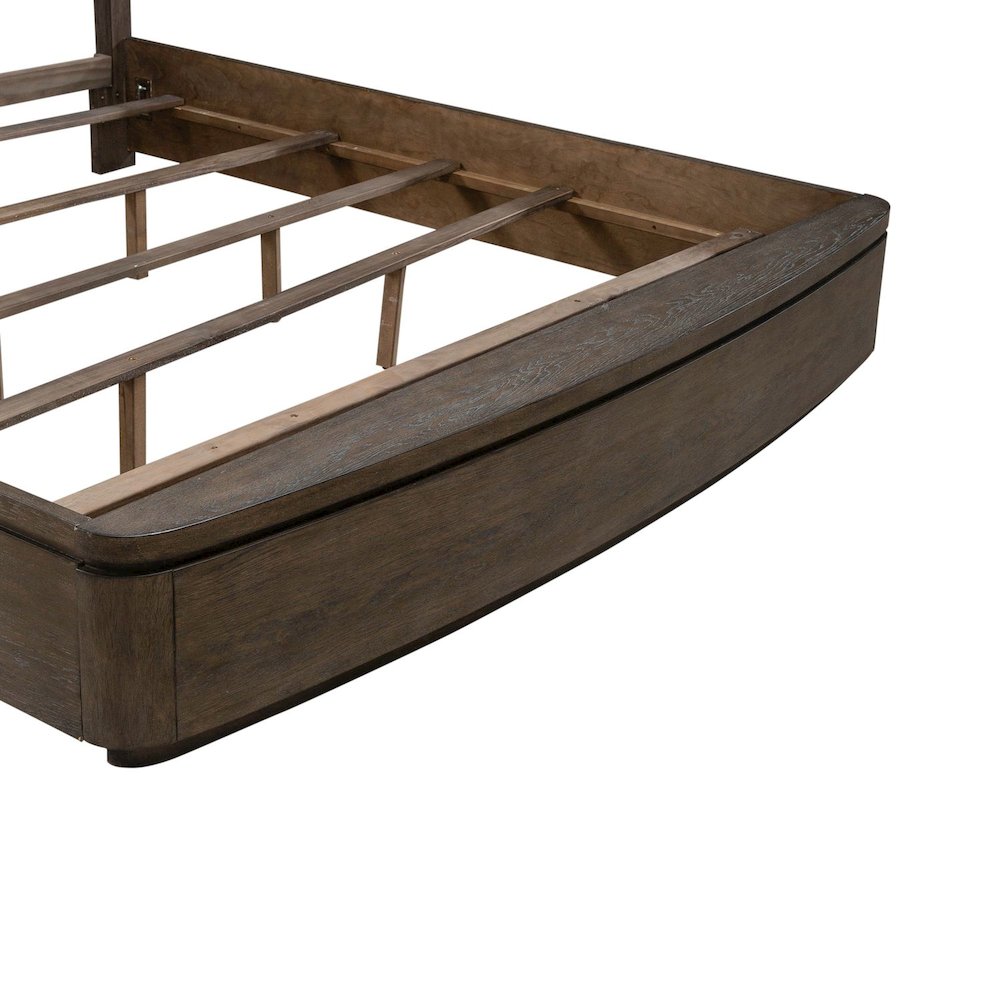 Cascade Falls Queen Panel Bed with LED Touch Light - Satin Espresso Oak. Picture 8