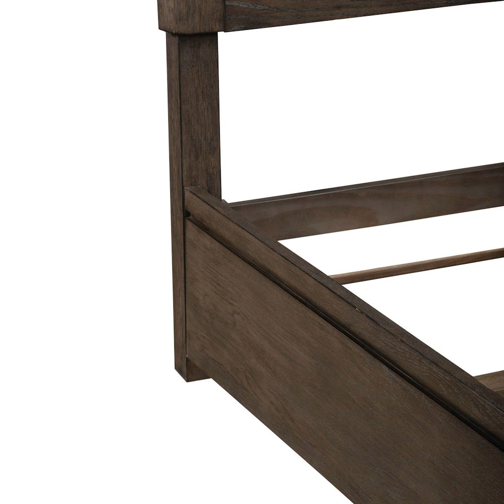 Cascade Falls Queen Panel Bed with LED Touch Light - Satin Espresso Oak. Picture 9