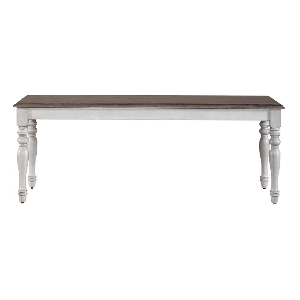 Ocean Isle Bench (RTA) in Antique White w/ Weathered Pine. Picture 4