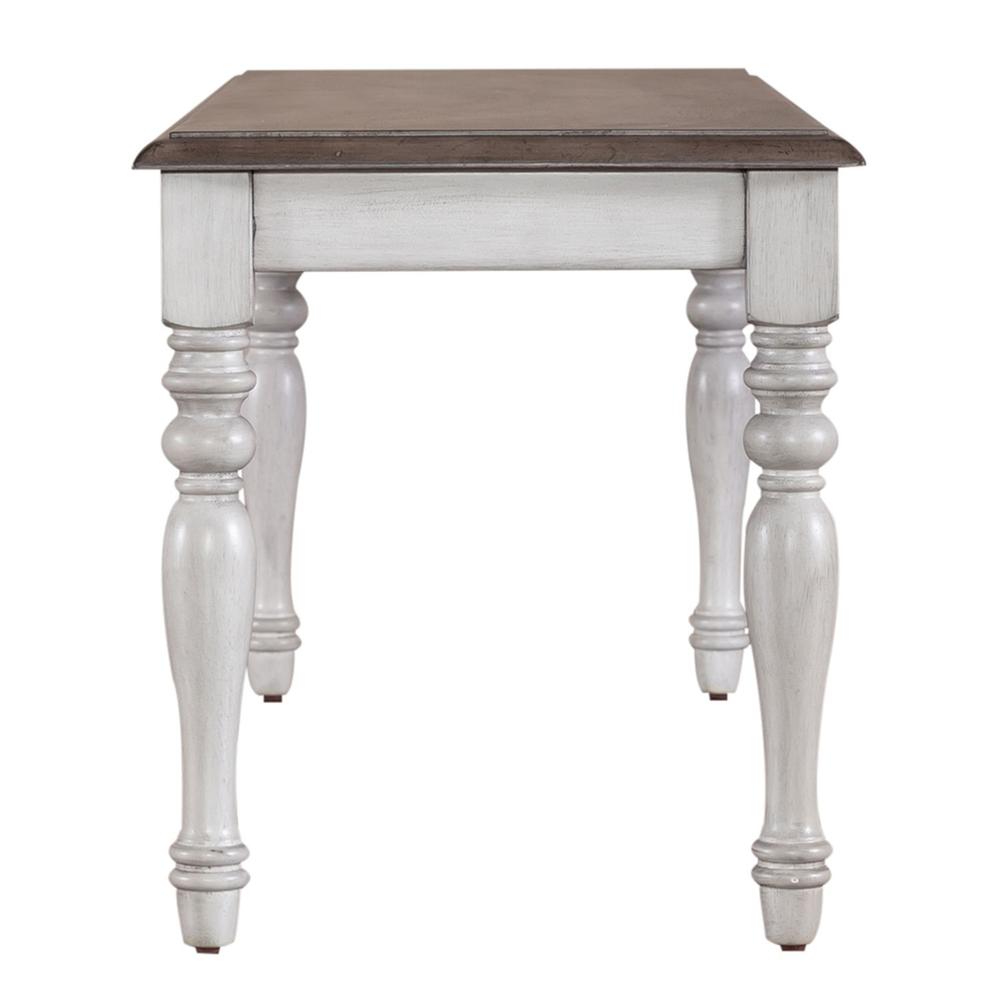 Ocean Isle Bench (RTA) in Antique White w/ Weathered Pine. Picture 5