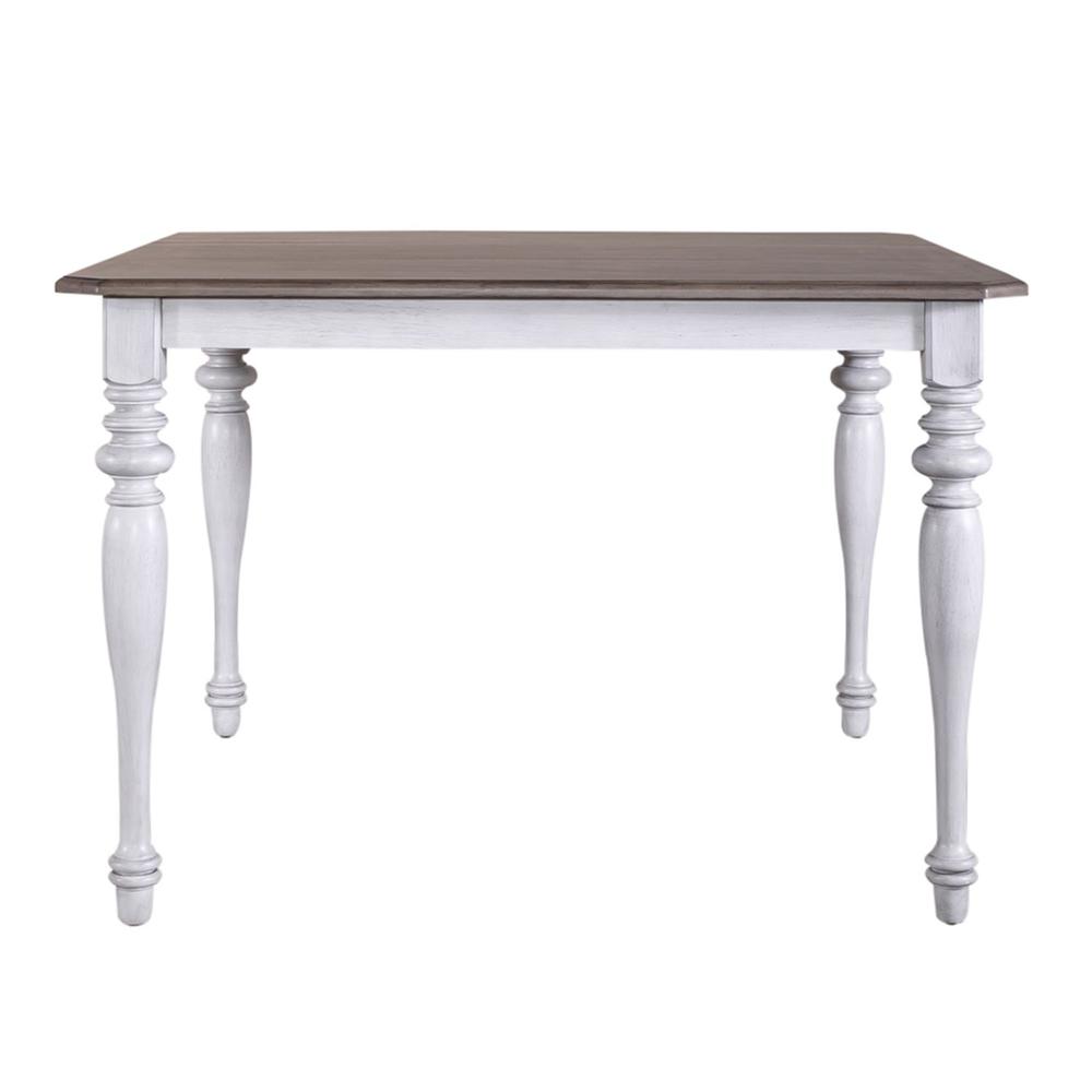 Ocean Isle Gathering Table in Antique White w/ Weathered Pine. Picture 4