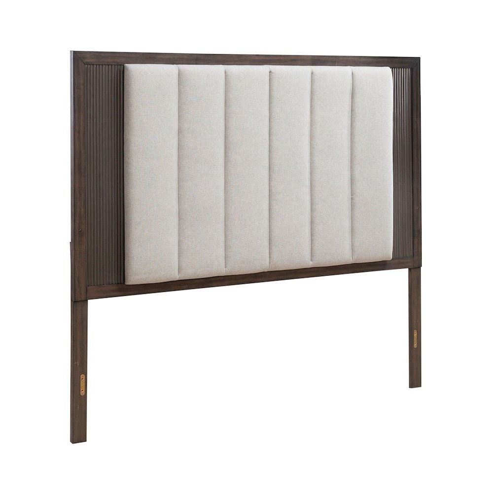 Modern Edge King Upholstered Panel Headboard  - Caffe. Picture 6