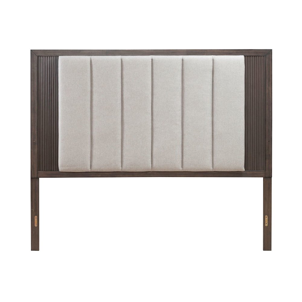 Modern Edge King Upholstered Panel Headboard  - Caffe. Picture 1