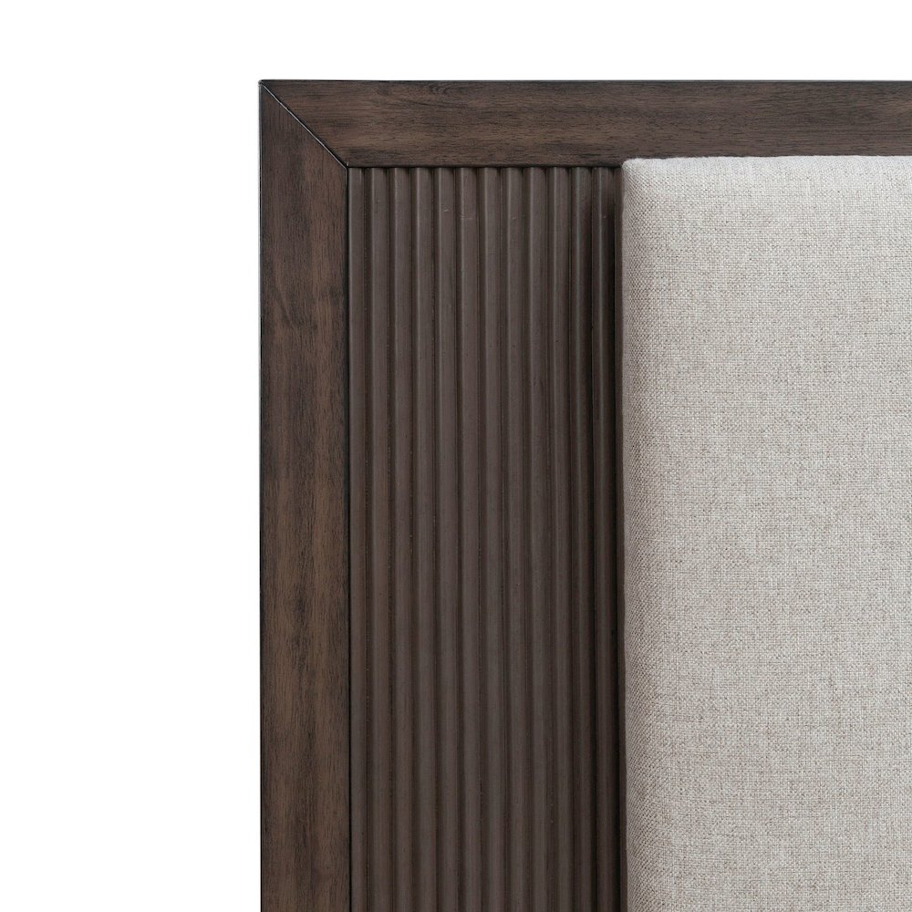 Modern Edge King Upholstered Panel Headboard  - Caffe. Picture 4