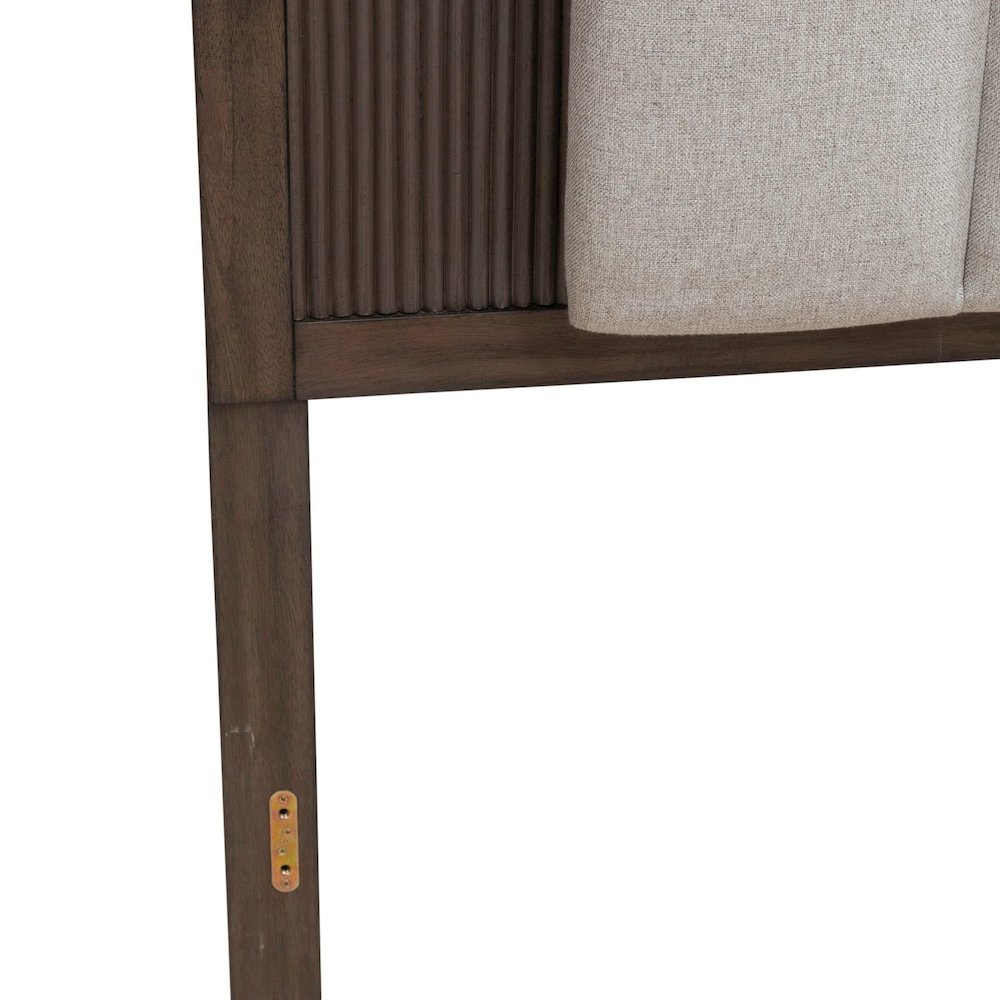 Modern Edge King Upholstered Panel Headboard  - Caffe. Picture 5