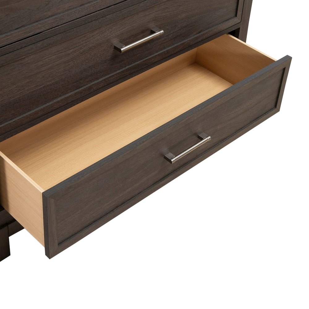 Modern Edge 5 Drawer Chest for Bedroom - Caffe. Picture 7
