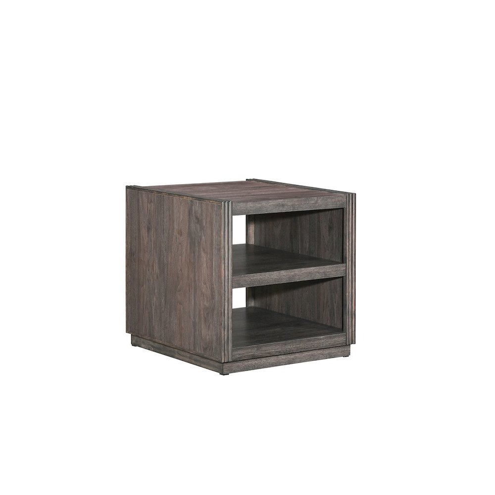 Modern Edge End Table for Living Room Contemporary - Caffe Brown. Picture 1