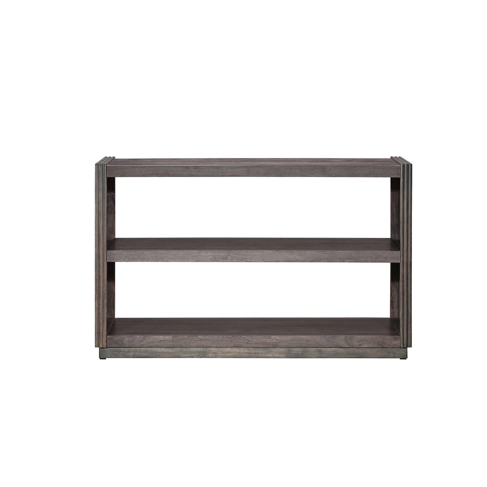 Modern Edge Sofa Table for Living Room Storage Display - Caffe Brown. Picture 3