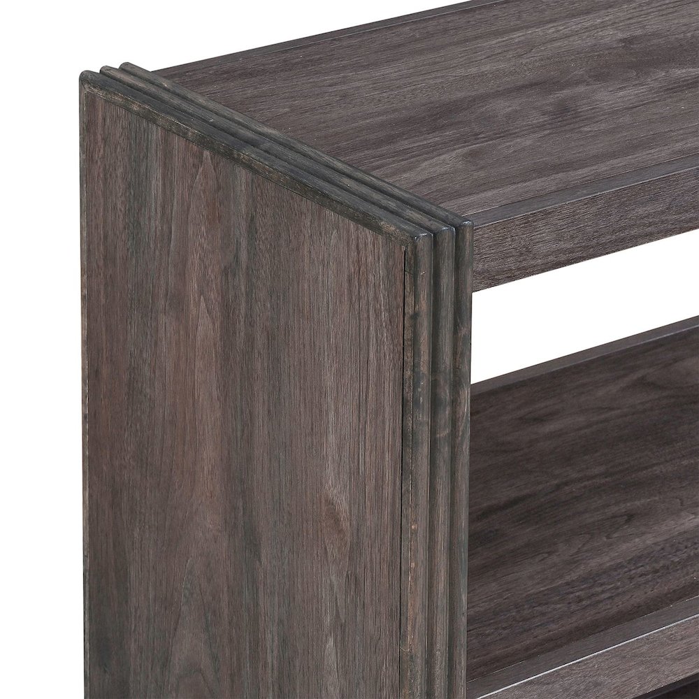 Modern Edge Sofa Table for Living Room Storage Display - Caffe Brown. Picture 5
