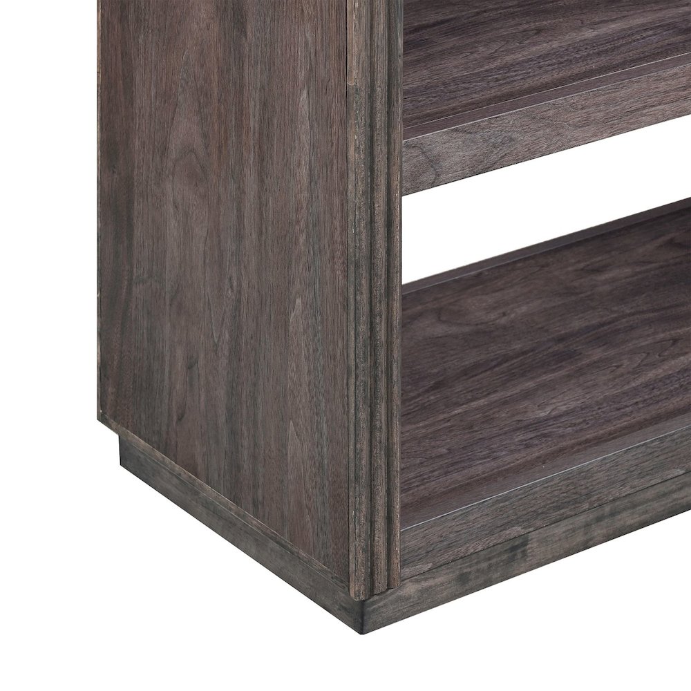 Modern Edge Sofa Table for Living Room Storage Display - Caffe Brown. Picture 6