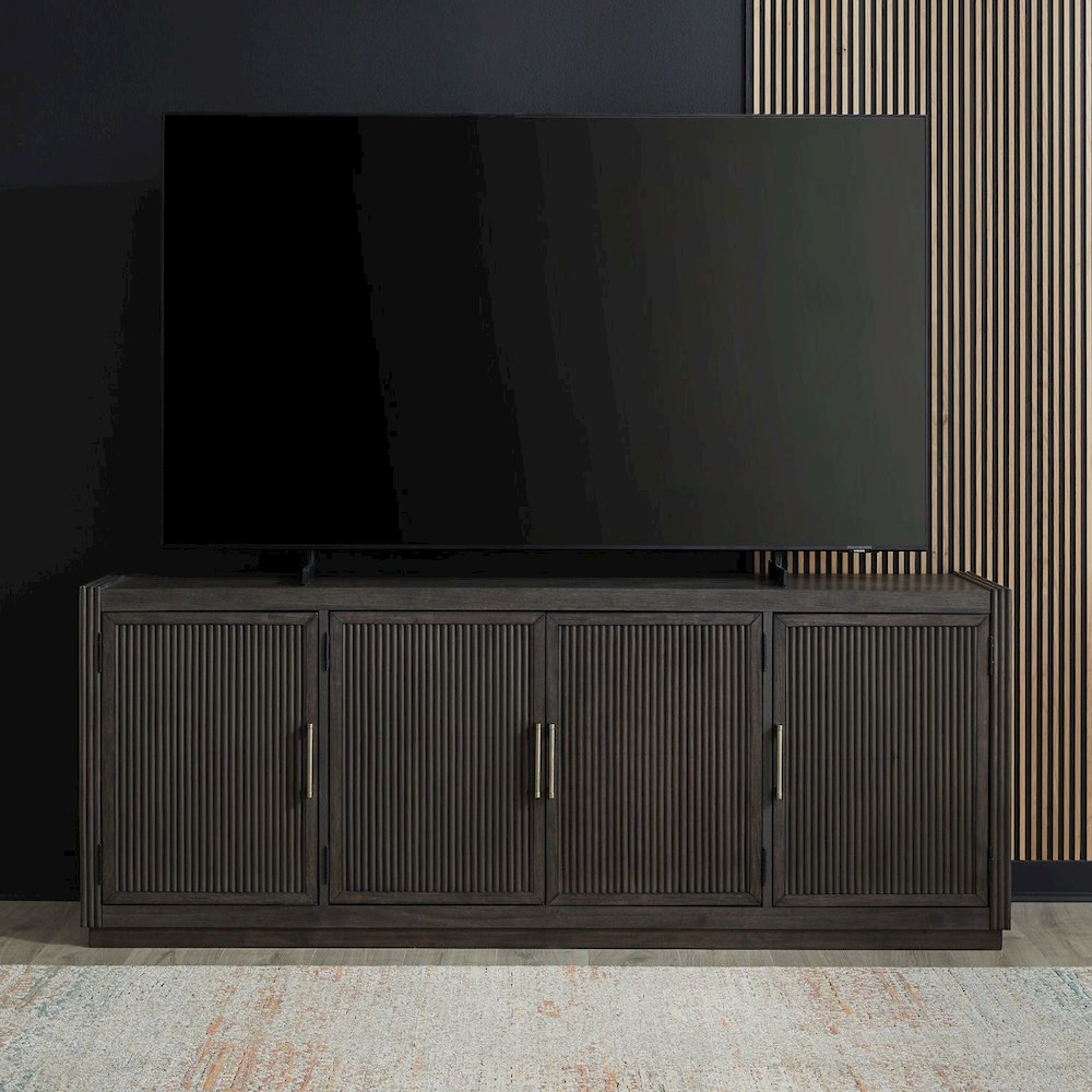 Modern Edge 77 Inch TV Console for Living Room  - Caffe. Picture 8