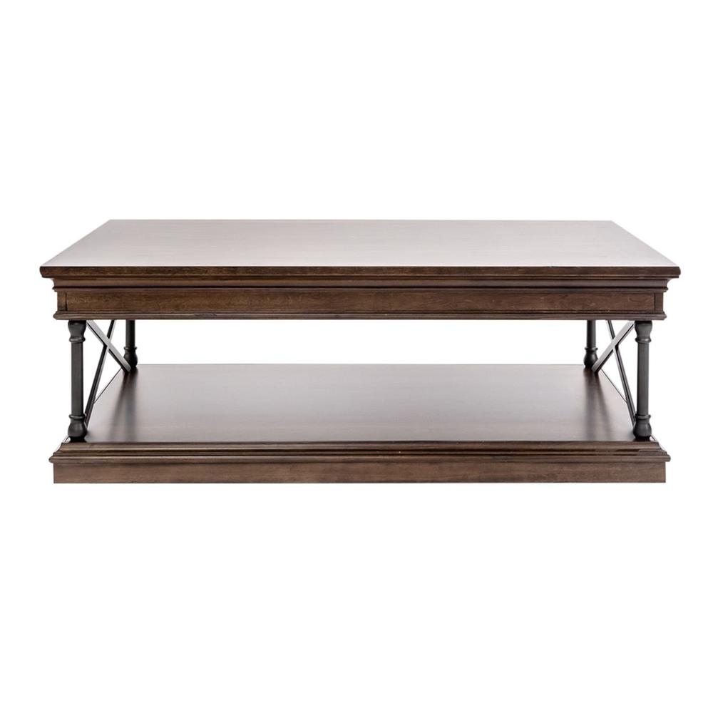 Tribeca Rectangular Cocktail Table in Cordovian Brown. Picture 2