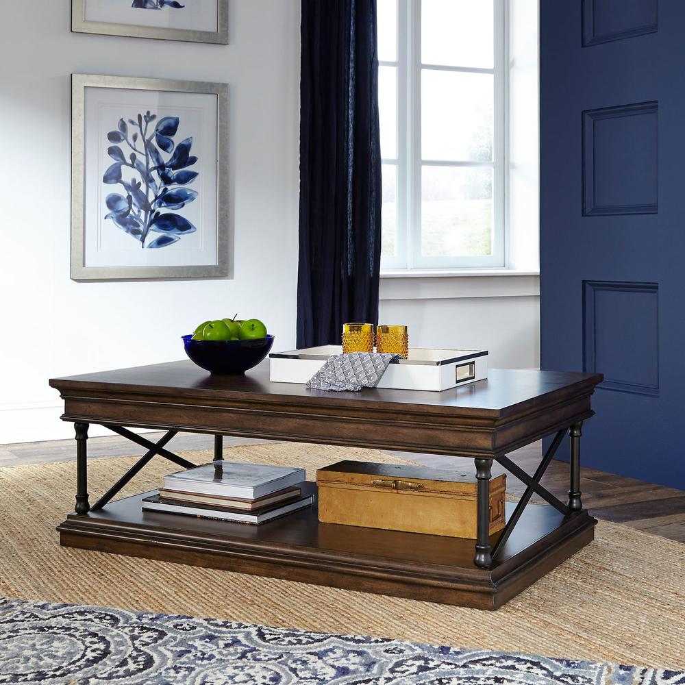 Tribeca Rectangular Cocktail Table in Cordovian Brown. Picture 6