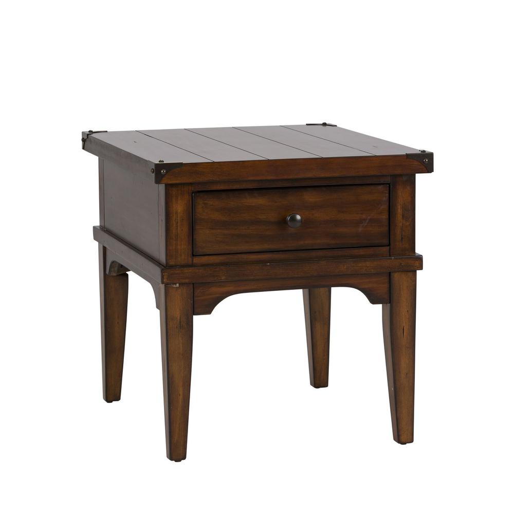 Aspen Skies End Table in Russet Brown. Picture 1