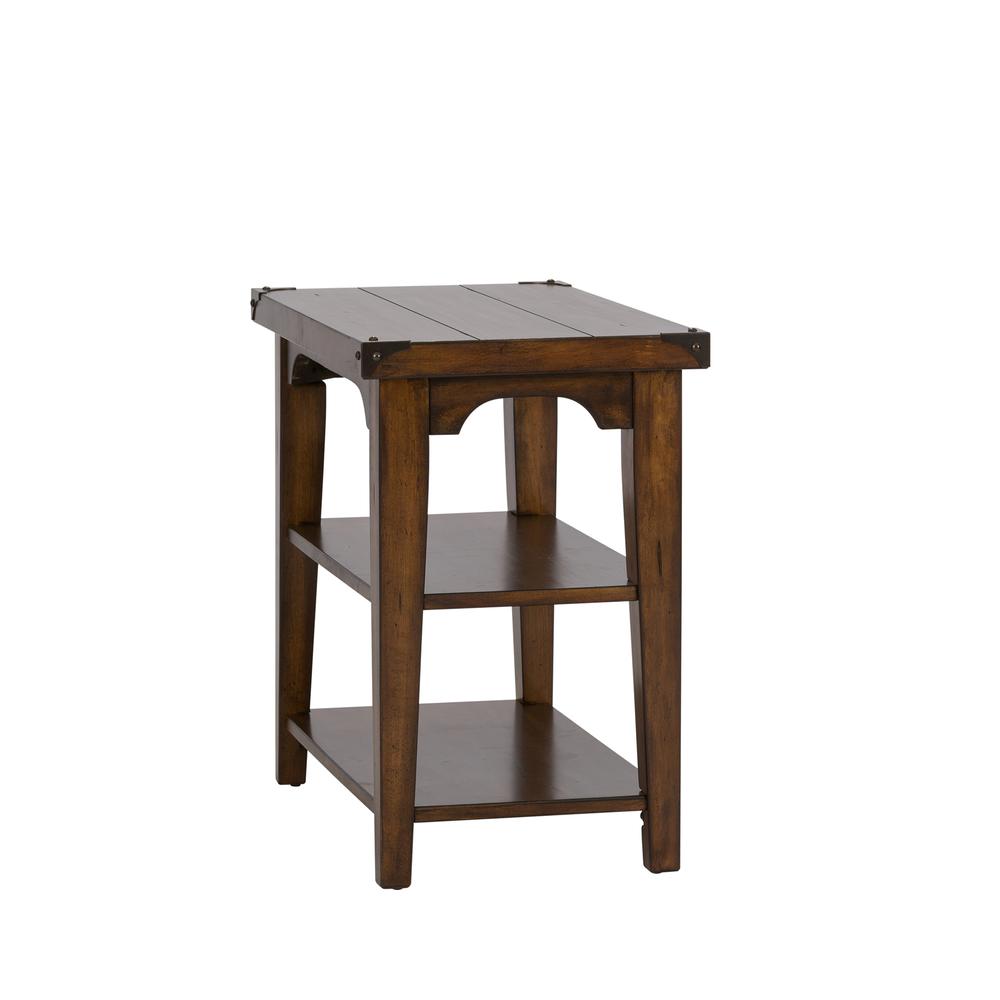Aspen Skies Chair Side Table in Russet Brown. Picture 1