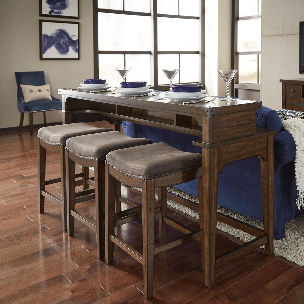 Aspen Skies Console Bar Table in Russet Brown. Picture 6