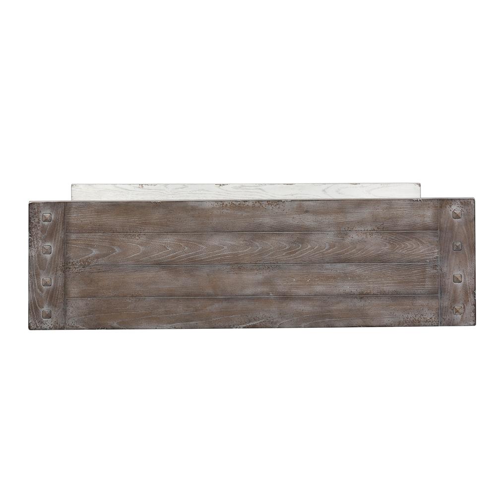 Sedona Sofa Table in Heavy Distressed White w/ Gravel Top. Picture 5