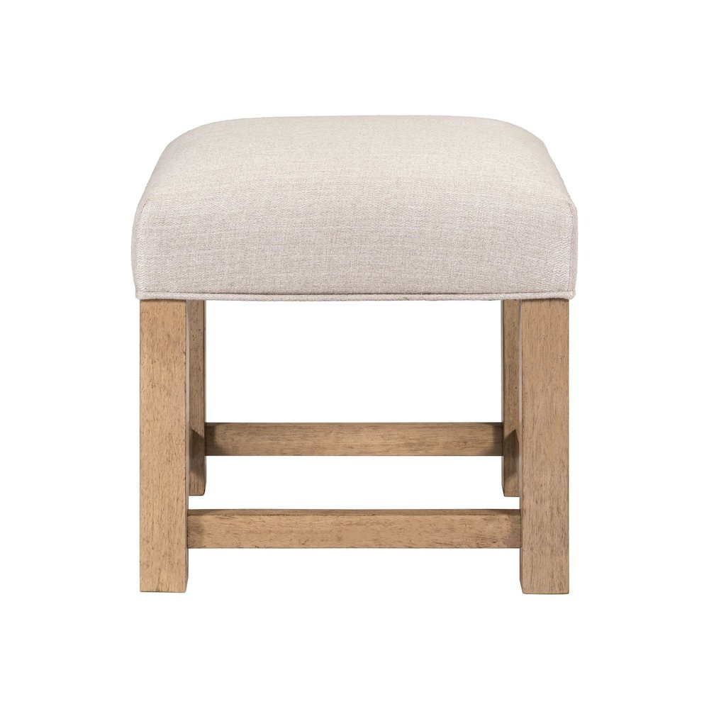 Corso Upholstered Console Stool 19" Height  - Oak Wood & Taupe Linen. Picture 3