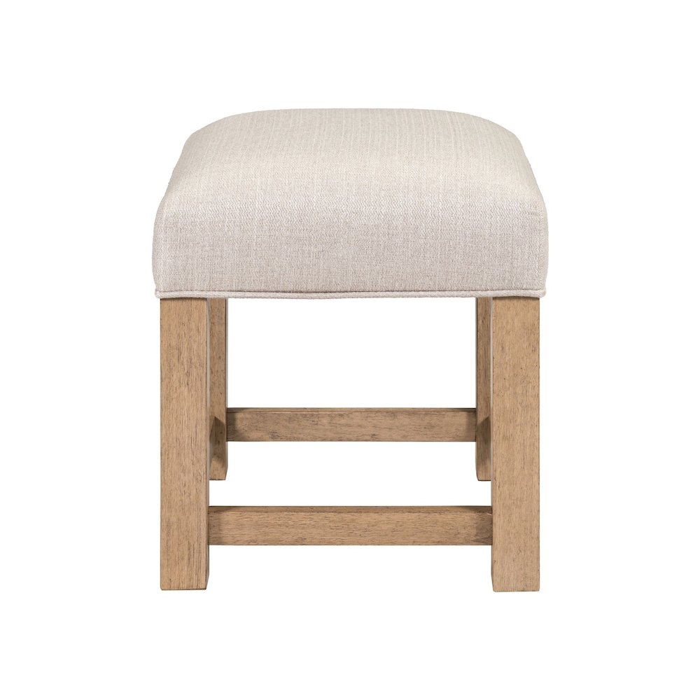 Corso Upholstered Console Stool 19" Height  - Oak Wood & Taupe Linen. Picture 4