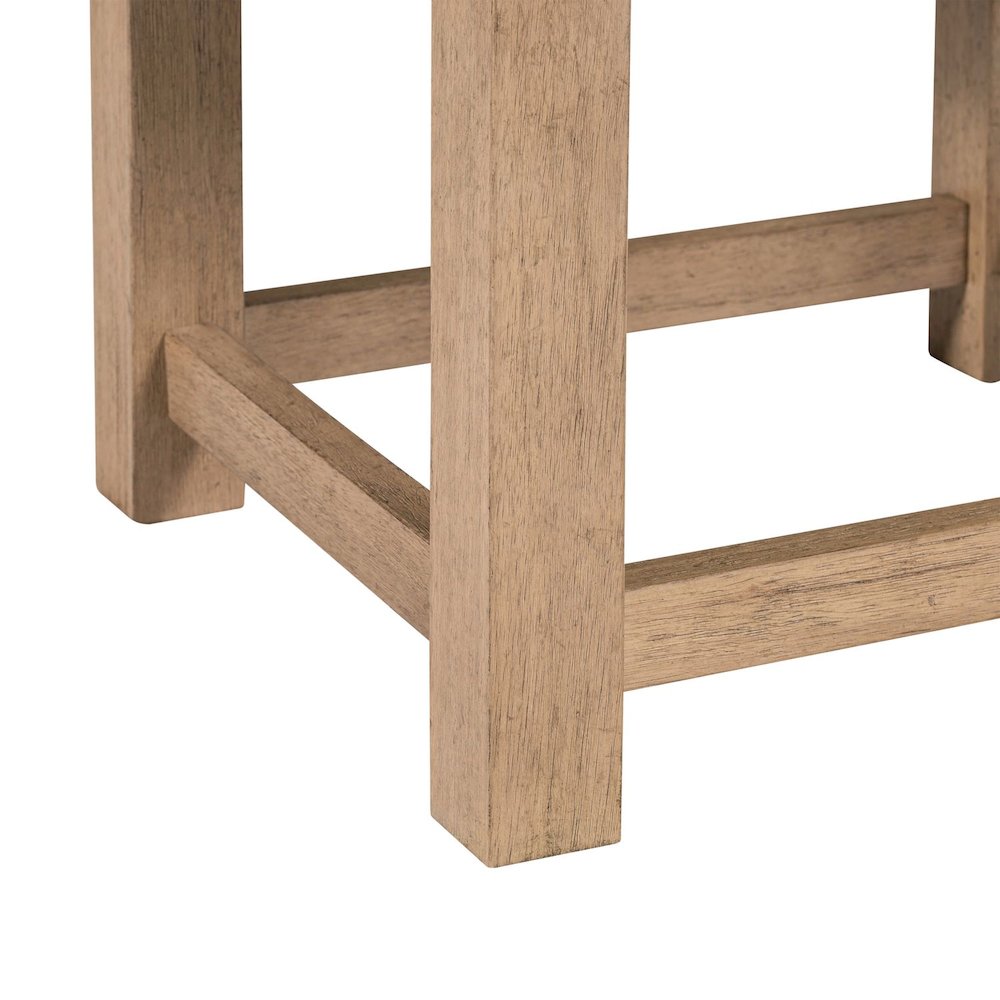 Corso Upholstered Console Stool 19" Height  - Oak Wood & Taupe Linen. Picture 7