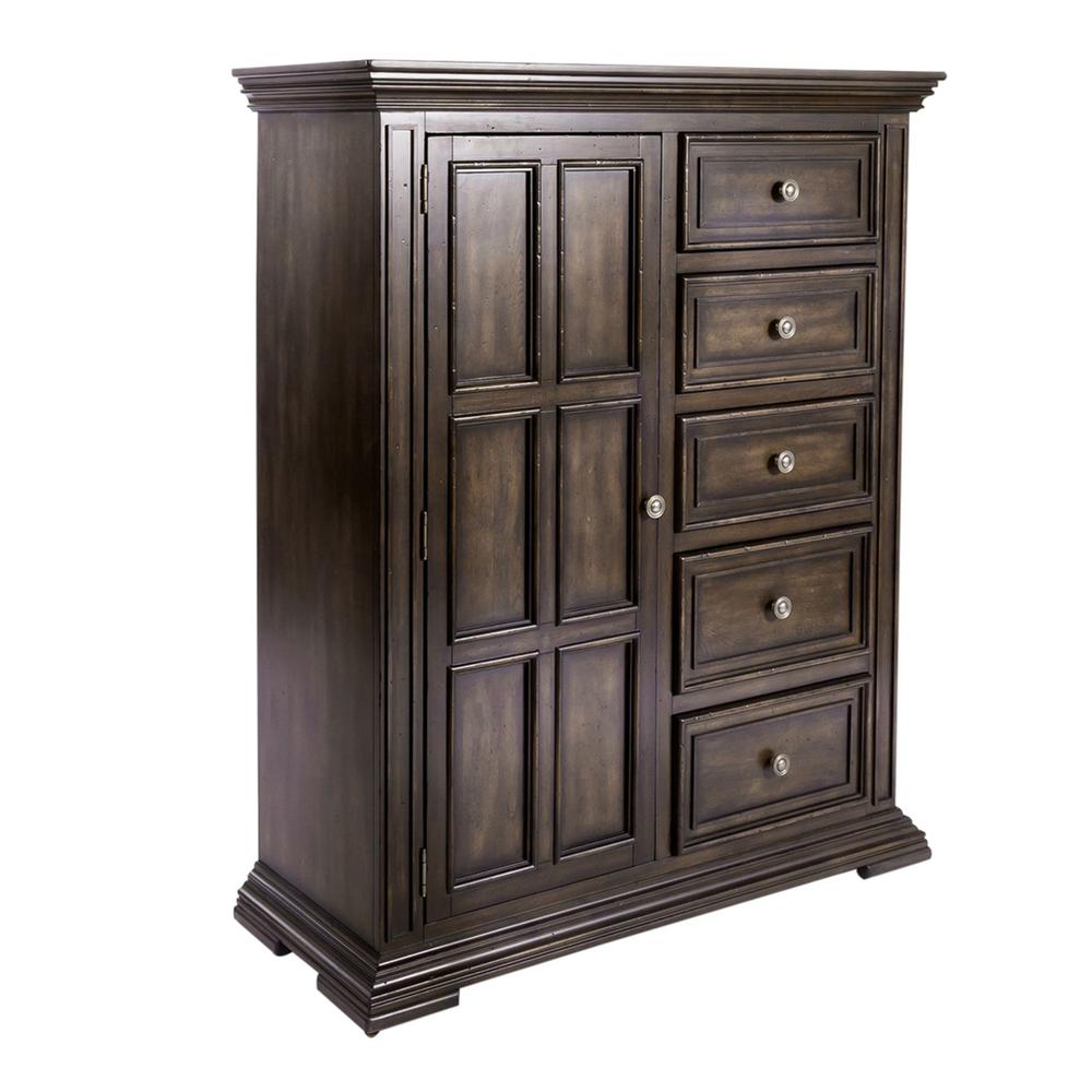 Big Valley Door Chest in Brownstone w/ Heavy Distressing. Picture 1