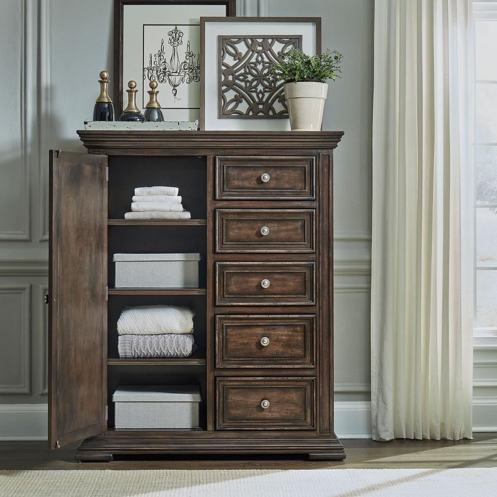 Big Valley Door Chest in Brownstone w/ Heavy Distressing. Picture 4