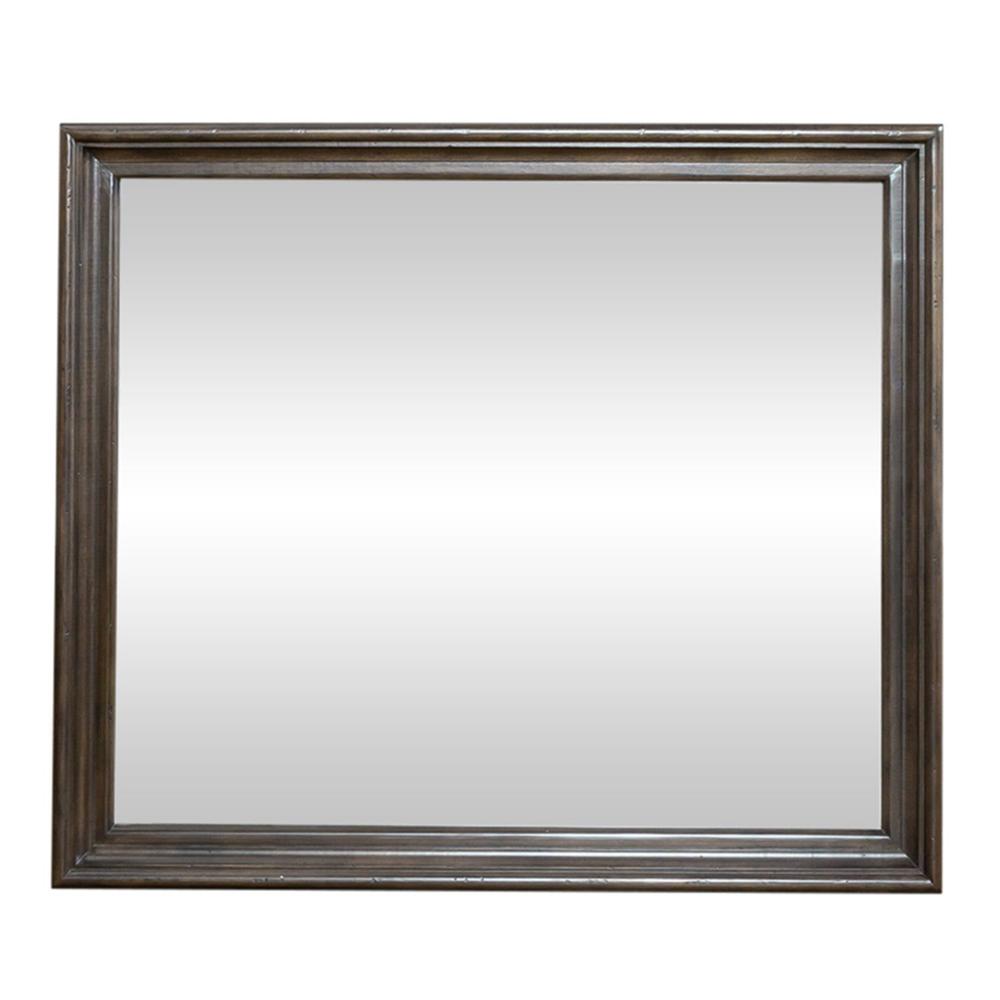 Big Valley Mirror in Brownstone w/ Heavy Distressing. Picture 2
