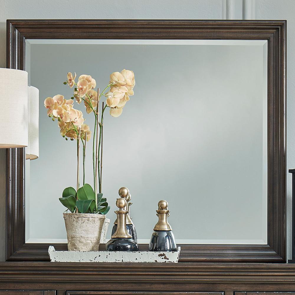 Big Valley Mirror in Brownstone w/ Heavy Distressing. Picture 6