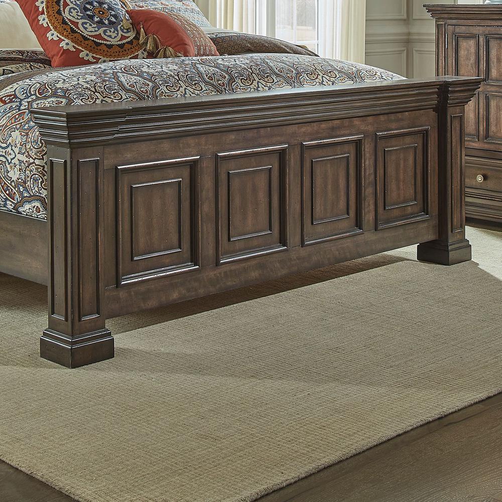 Big Valley Queen Panel Bed in Brownstone w/ Heavy Distressing. Picture 4
