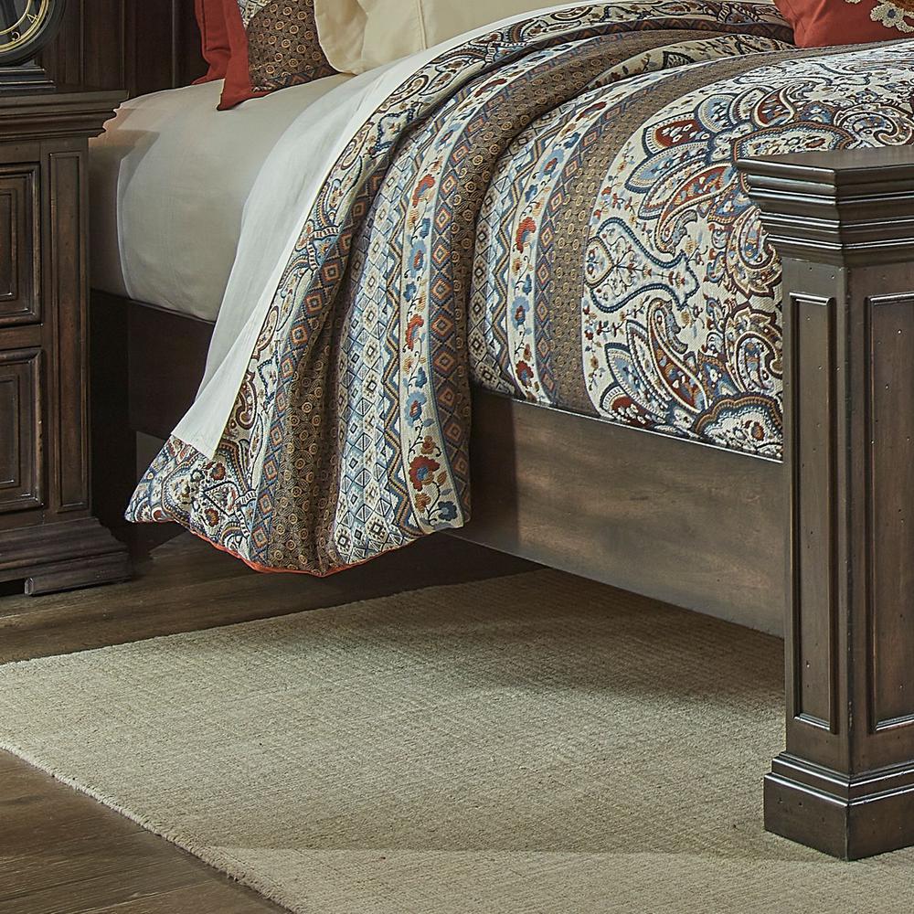 Big Valley Queen Panel Bed in Brownstone w/ Heavy Distressing. Picture 5