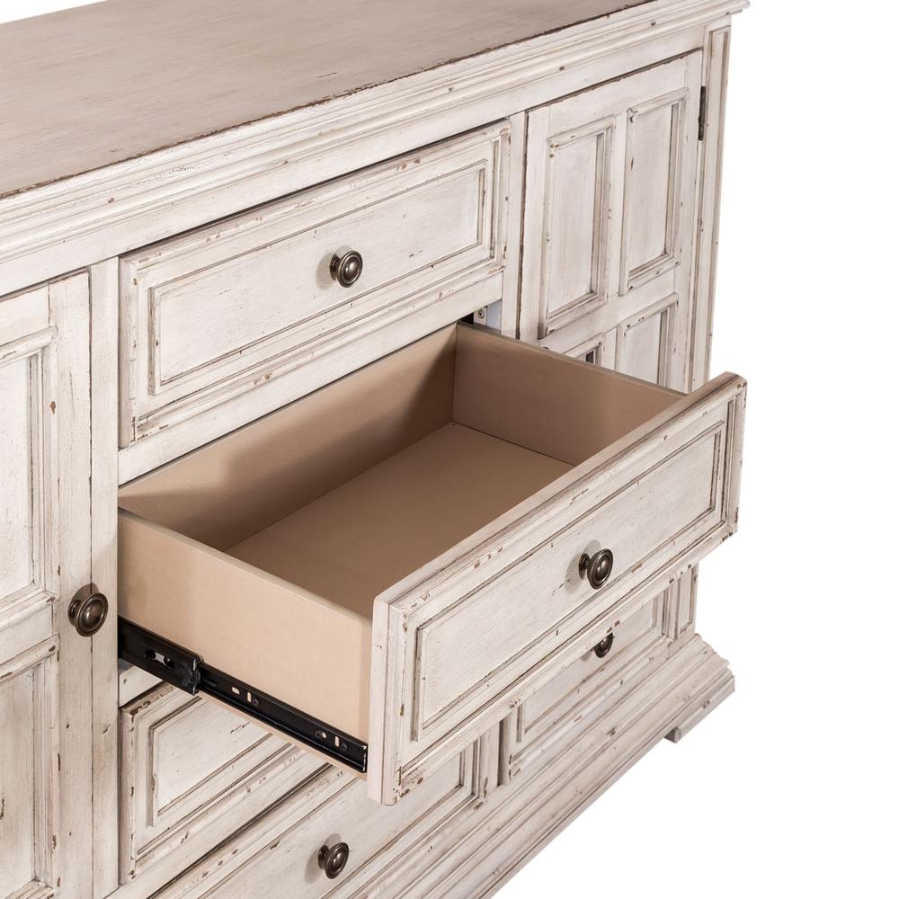 Big Valley 2 Door 6 Drawer Dresser in Whitestone w/ Heavy Distressing. Picture 4