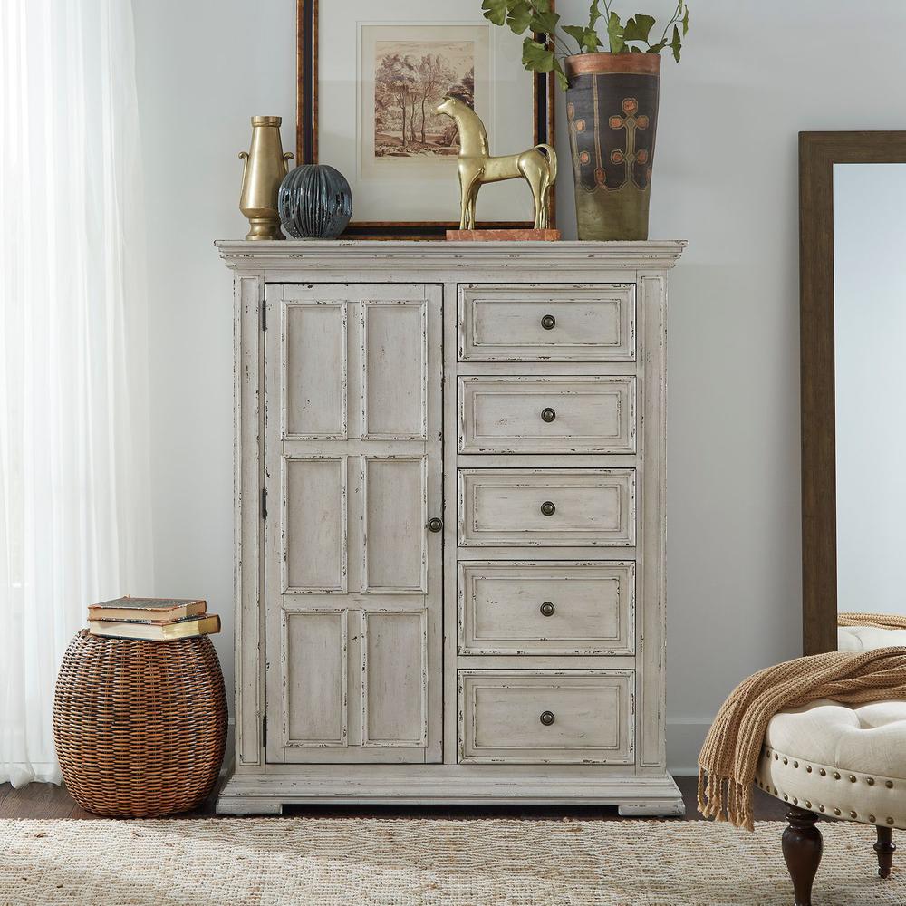 Big Valley Door Chest in Whitestone w/ Heavy Distressing. Picture 1