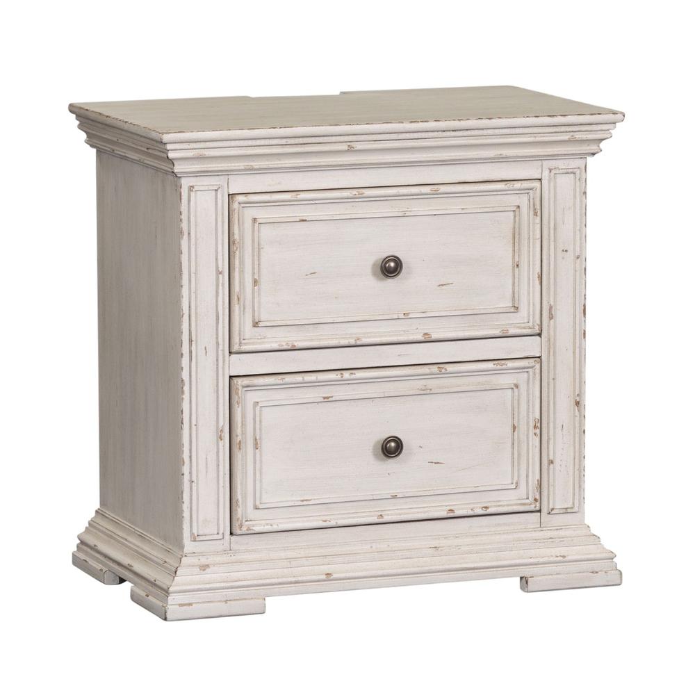 2 Drawer Night Stand w/ Charging Station. Picture 1