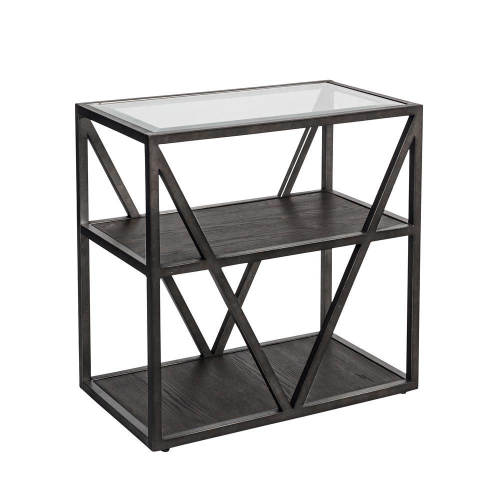 Arista Chair Side Table in Cobblestone Brown w/ Gray Dusty Wax Hang-up. Picture 1