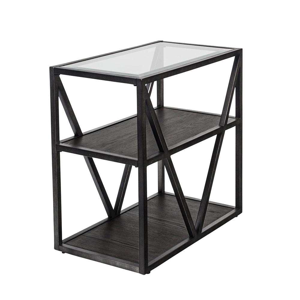 Arista Chair Side Table in Cobblestone Brown w/ Gray Dusty Wax Hang-up. Picture 4