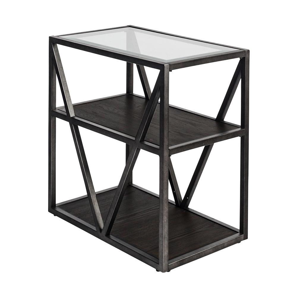 Arista Chair Side Table in Cobblestone Brown w/ Gray Dusty Wax Hang-up. Picture 5
